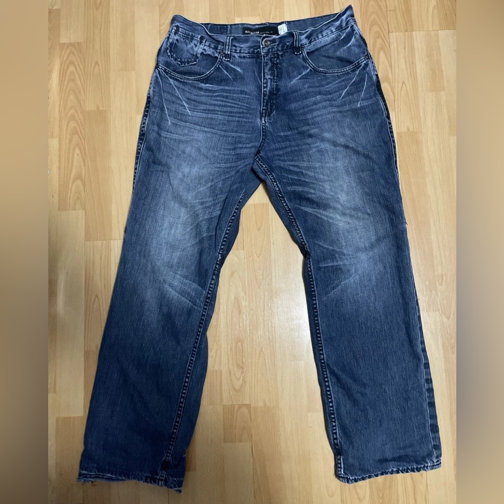 Rocawear Jeans Mens 38 Blue Denim Hip Hop Vintage Y2K Classic Fit 38x32